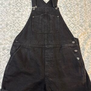 Old Navy Charcoal Denim Shorts Overalls